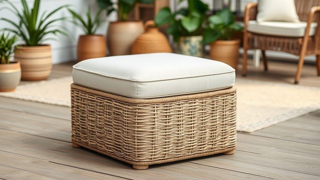 Wicker Ottoman